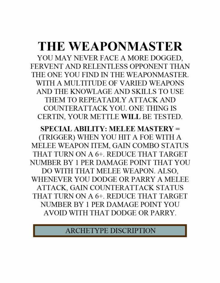 WEAPON MASTER – Heroes Vs. Villains: The Card Game